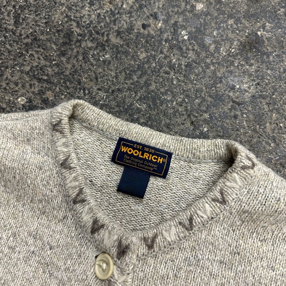 Woolrich Women’s Wool Cardigan Sweater British Tan Size Large 9103 - Picture 3 of 8